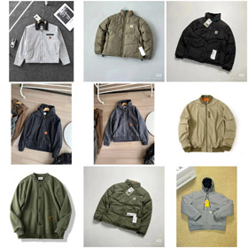 Carhartt Logo Embroidered Down Hooded Jacket-4387